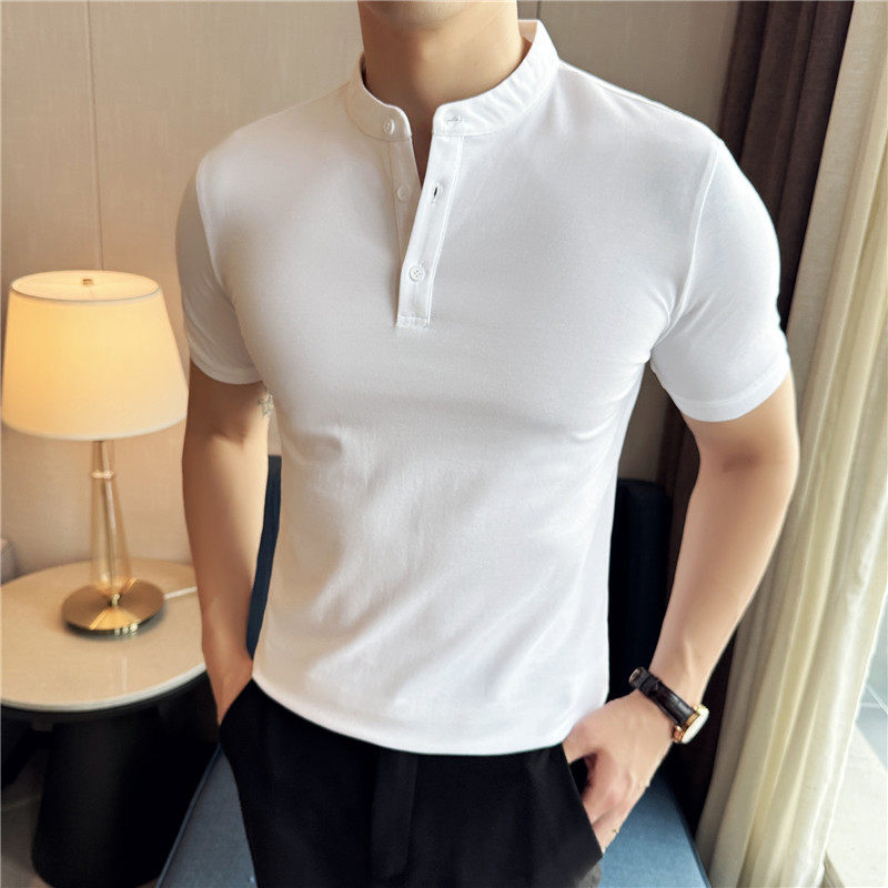 特价跑量可谈~夏季薄款亨利领Polo衫透气短袖T恤黑色PLH015-P30特，男装Polo衫，电商A213