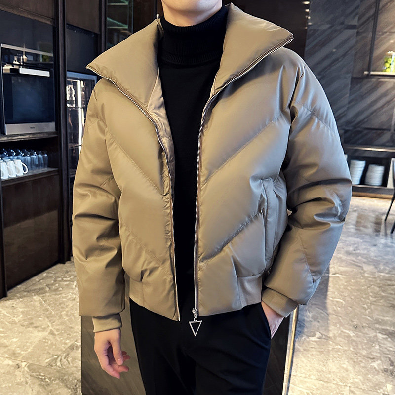 加厚棉衣男大翻领皮外套时尚拉链PU皮夹克面包服MY5517-P208图片