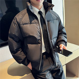 冬季立领轻薄羽绒服90白鸭绒保暖外套男面包服黑色M23088-P255，男装羽绒服，电商A213