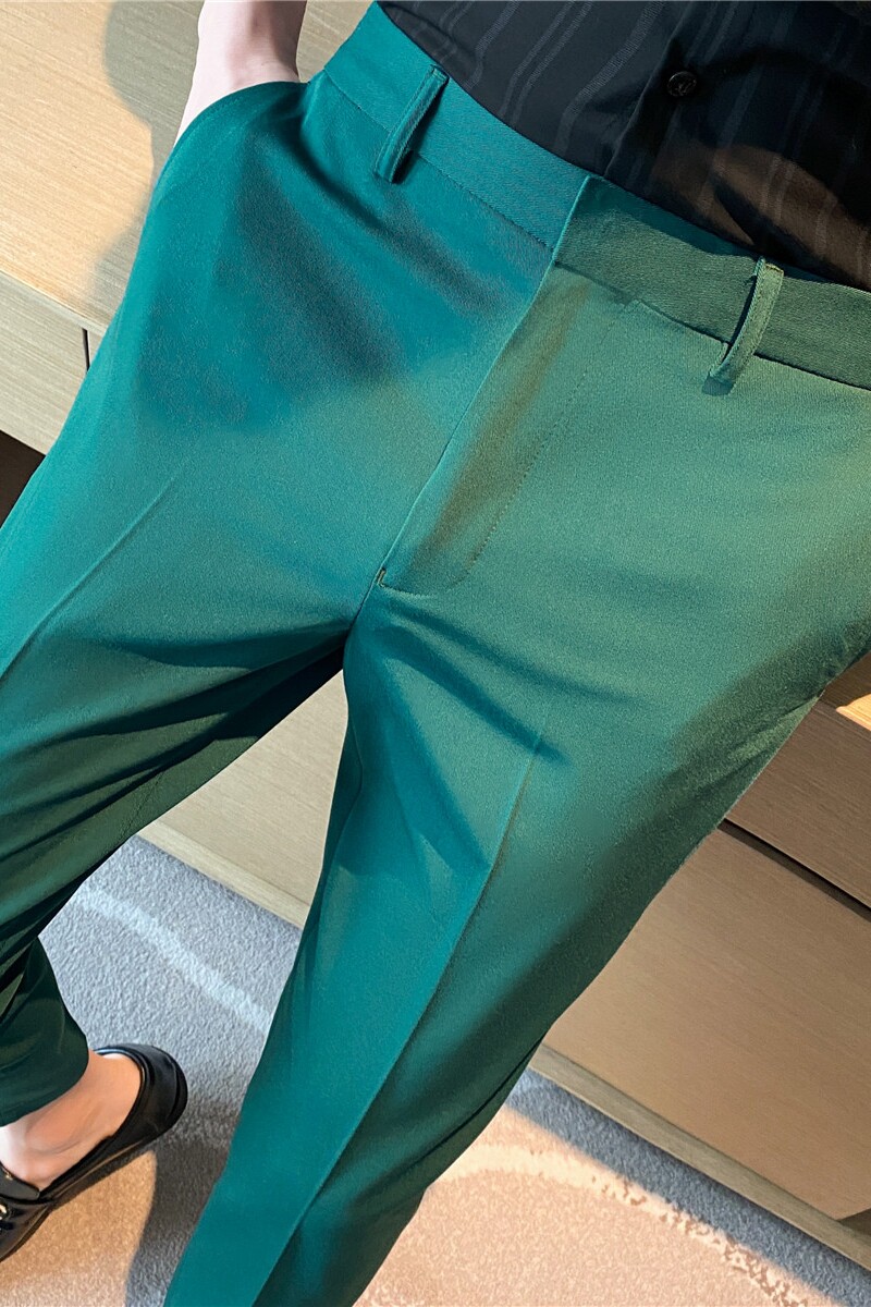 长期做·潮男纯色垂感西裤修身小脚休闲长裤质感西装裤XK281-P70,男装西服套装,电商A213