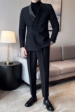 拼色领~结婚西服套装男礼服塔士多青果领西装两件套LJT669-P247，男装西服套装，电商A213