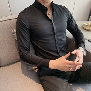 长期做~高级感竹纤维面料~S-7XL跑量质感长袖衬衫CS20-P45特图片