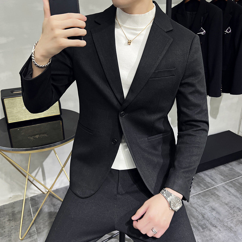 新增4XL~秋冬厚款毛呢西服套装男士呢子西服两件套LJT912-P220,男装西服套装,电商A213