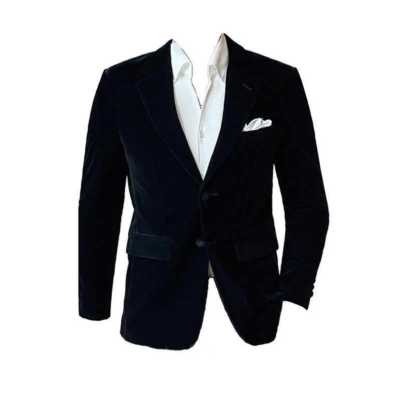 高级感金丝绒面料结婚西服套装男礼服西装两件套帅气LJT946-P235,男装西服套装,电商A213