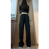 美式重磅工装裤子男生春秋季多口袋拼接中性简约潮牌宽松直筒长裤，男装休闲裤，电商B329