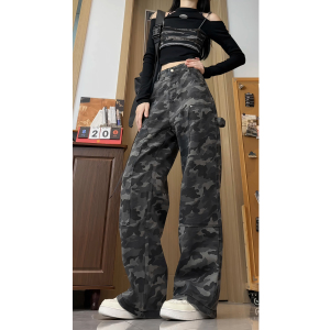 秋季女裤迷彩休闲裤酷飒美式伞兵工装裤WH6896P60控88图片