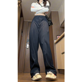 秋季垂感丹宁牛仔西装阔腿裤高腰休闲直筒裤WH5111P55控78，男装西服套装，电商B329