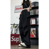 冰丝夏季新款松紧腰工装裤男女宽松直筒休闲裤WH5128-P55控78，商品下架区，电商B329