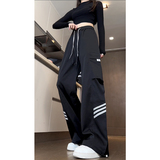 春季美式机能阔腿休闲裤女工装裤拖地长裤子WJ20551P55控78，男装工装外套，电商B329