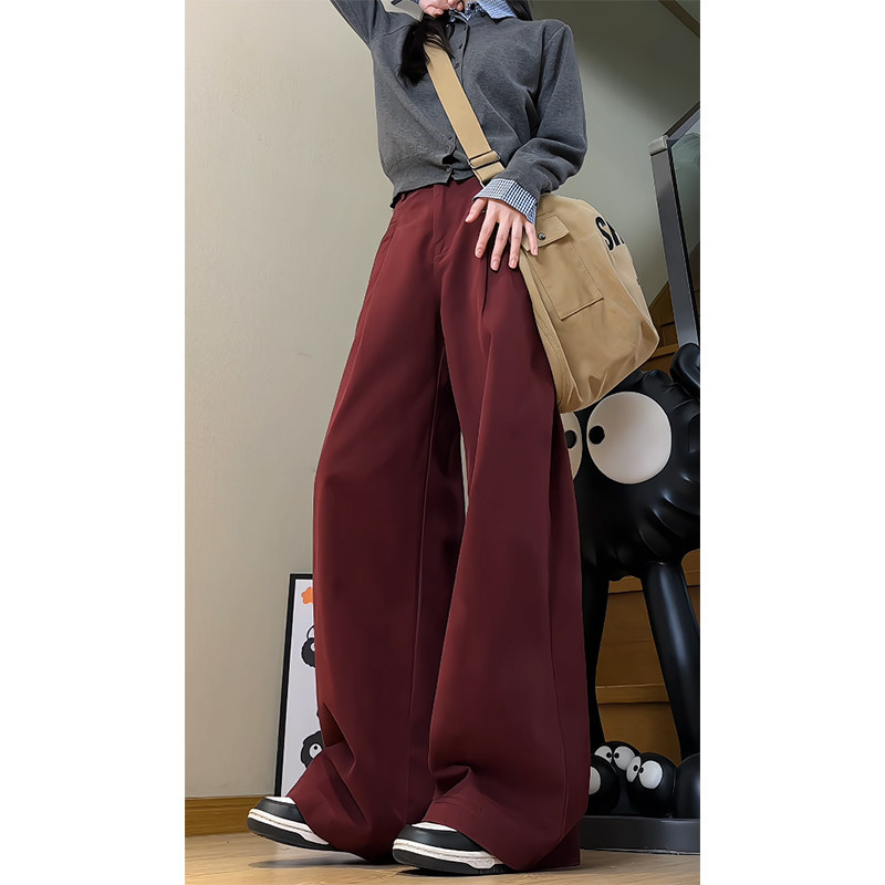 春季安可拉红棉抗皱休闲工装裤女老钱风阔腿裤WJ1633P60控88，男装工装外套，电商B329