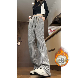 2025冬季加绒阔腿裤休闲复古针织女裤子WH6830加绒P57特批没差价，男装卫衣，电商B329