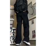 2026春季美式高街垂感男女宽松阔腿拖地长牛仔裤KS001P52控78，男装牛仔裤，电商B329