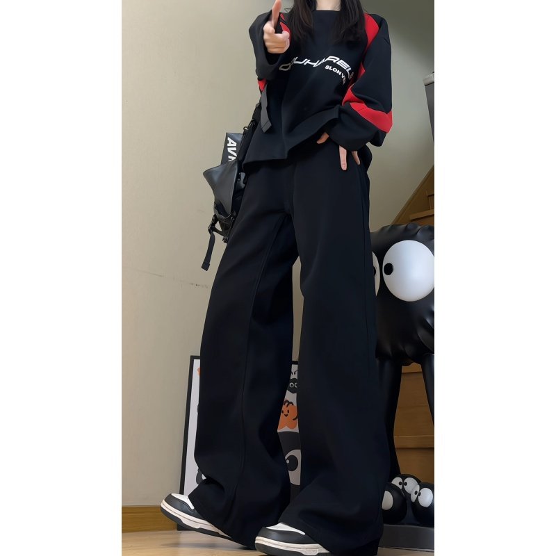 春季款美式高街垂感男女宽松阔腿拖地长牛仔裤KS001P52控78，男装牛仔裤，电商B329