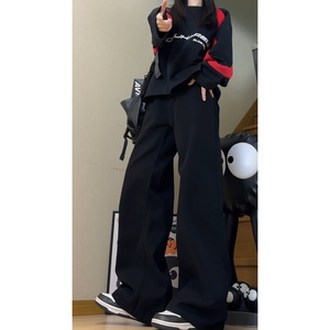 春季款美式高街垂感男女宽松阔腿拖地长牛仔裤KS001P52控78，男装牛仔裤，电商B329