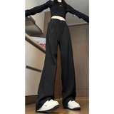 春季西裤百搭女裤直筒休闲拖地阔腿西装裤WH6602P55控78，男装西服套装，电商B329
