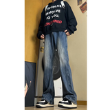 2025春季美式复古印花宽松牛仔裤水洗B329-KS859P52控78，男装牛仔裤，电商B329