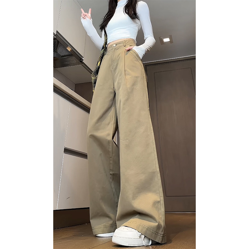 2026工装裤女秋设计感高腰直筒老钱风阔腿长裤WJ1623P60控88,男装工装外套,电商B329