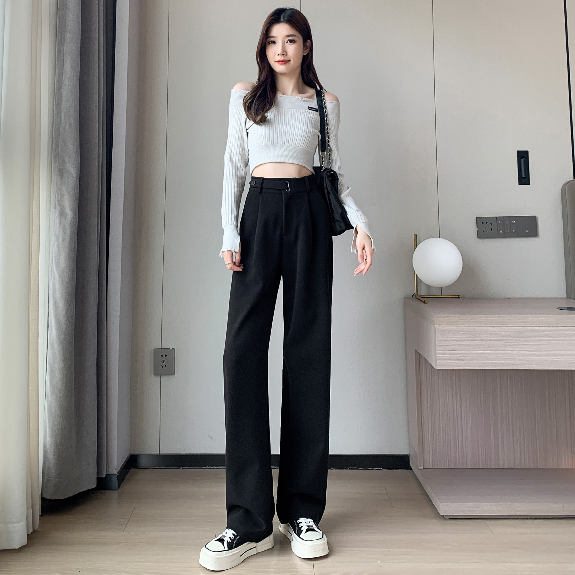 2025泥料加绒保暖冬季西裤毛呢女休闲裤WH6636P60控88加绒P70,男装西裤,电商B329