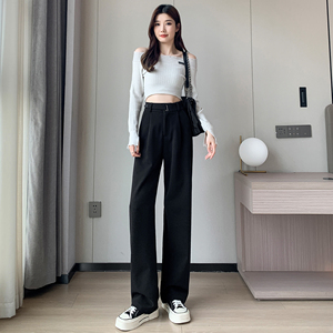 2025泥料加绒保暖冬季西裤毛呢女休闲裤WH6636P60控88加绒P70图片