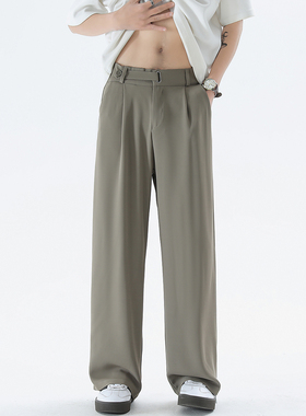 冰丝薄款西裤男感直筒裤cleanfit拖地休闲长裤B329-2088P55控78Q