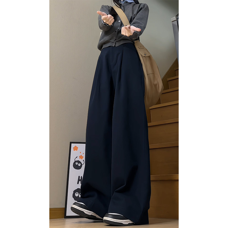 春季安可拉红棉抗皱休闲工装裤女老钱风阔腿裤WJ1633P60控88,男装工装外套,电商B329
