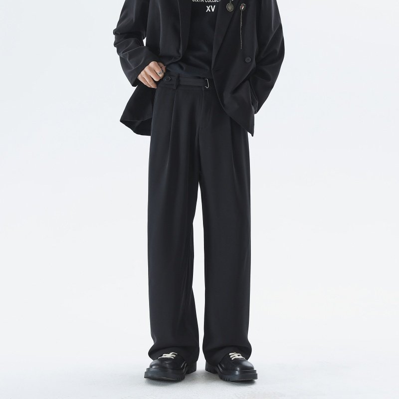 春季垂感休闲西裤男纯色简约百搭西装长裤日系WH6602P55控78，男装西服套装，电商B329