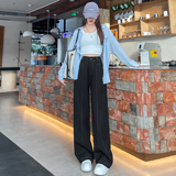 春季垂感丹宁女牛仔西装阔腿裤高腰休闲直筒裤WH5111P55控78，男装西服套装，电商B329