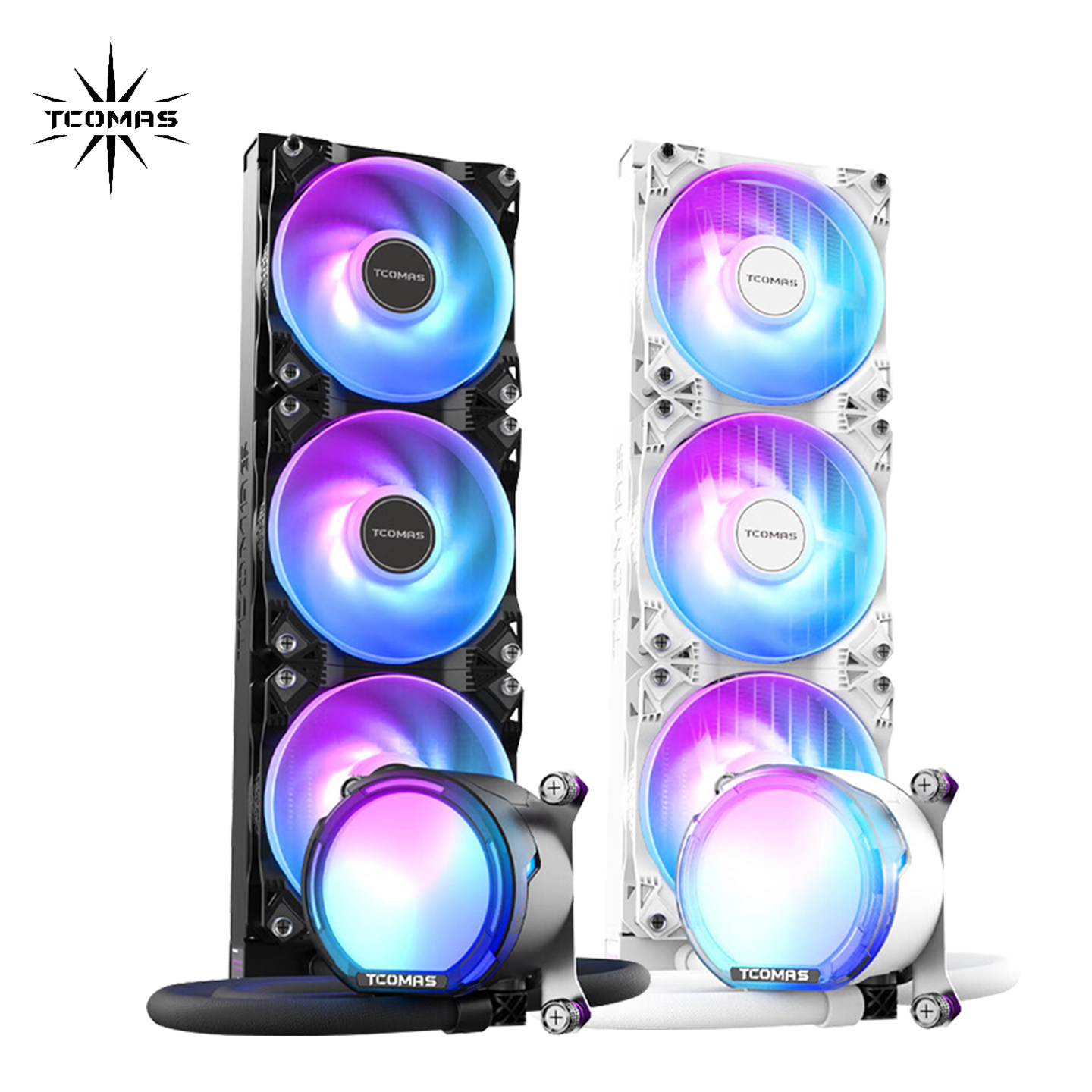 钛坦A080一体式360水冷ARGB神光同步台式电脑主机PWM温控散热风扇