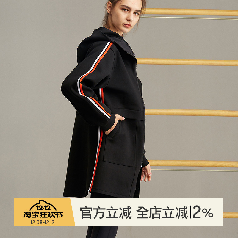 复古瑜伽跑步拉链宽松长袖外套