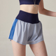 高腰撞色口袋速干跑步训练健身瑜伽短裤 小溪家美式 假两件运动短裤