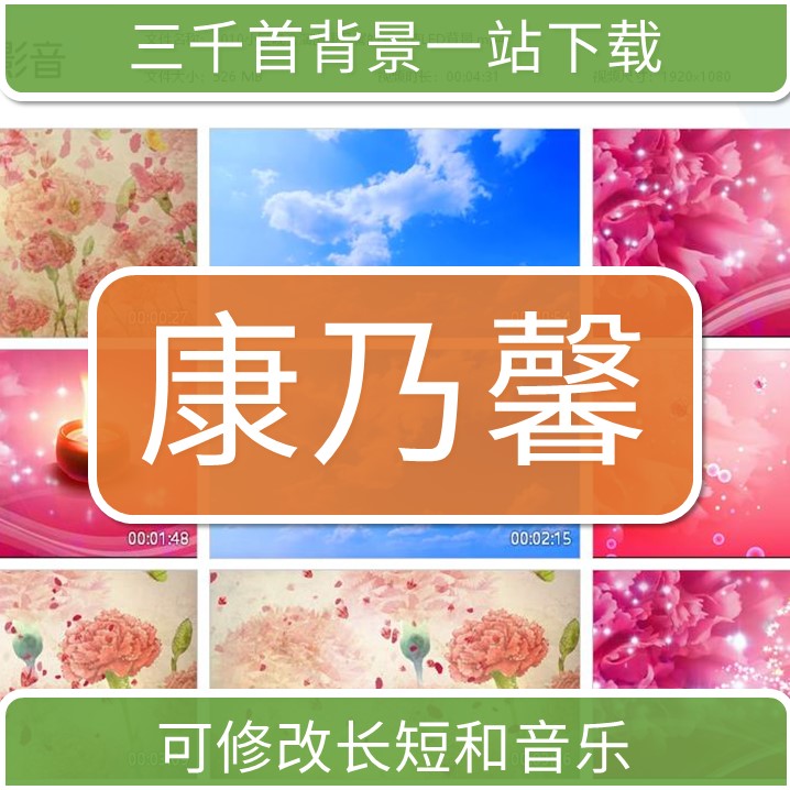 1111小区晚会演出康乃馨的爱高清LED背景可编辑修改