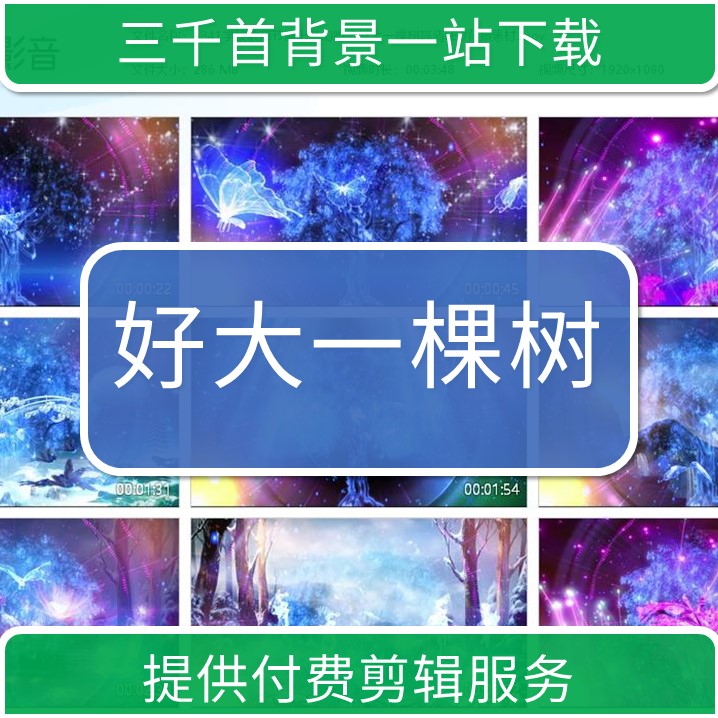 1341学校教师节演出梦幻唯美好大一棵树高清LED背景素材