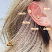 猴子家ACC老钱风香槟色粉色钻超闪耳骨钉耳蜗钉大钻拧螺丝耳钉