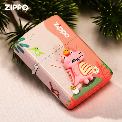 正品zippo打火机正版彩印鸡仔鳄