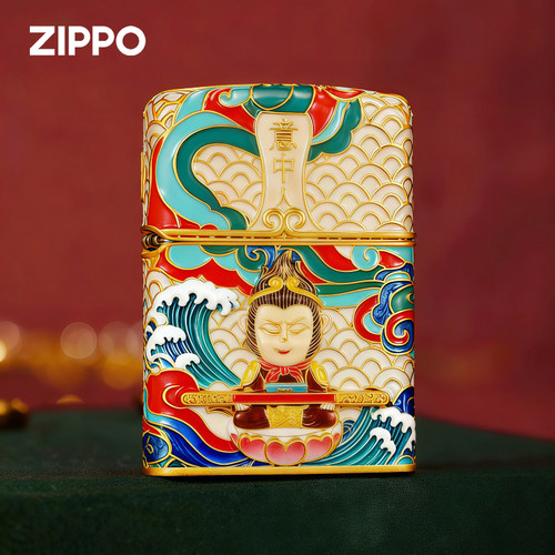 zippo打火机 珐琅彩意中人一生所爱送男友生日礼物正品煤油防风