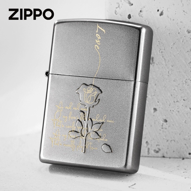 Zippo打火机玫瑰之恋正版七夕情人节送男友礼物定制煤油防风限量