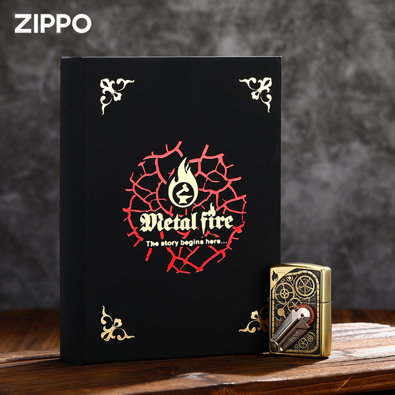 zippo打火机纯银贴章齿轮火石盒原装正品男士限量版送礼收藏正版