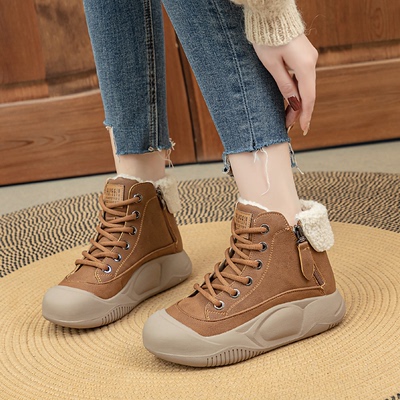 雪地靴女复古棉鞋保暖高帮休闲鞋
