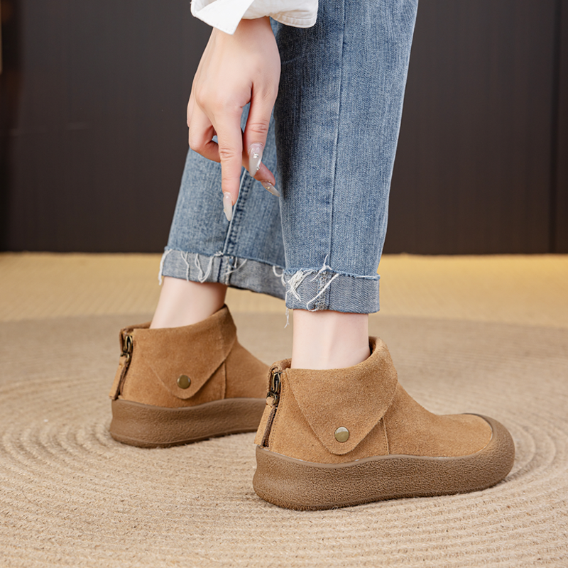 休闲马丁靴低帮女款2025新款复古勃肯短靴大码女靴41到43真皮平底,女鞋,马丁靴,淘宝优惠券,粉丝福利购,淘宝优惠卷