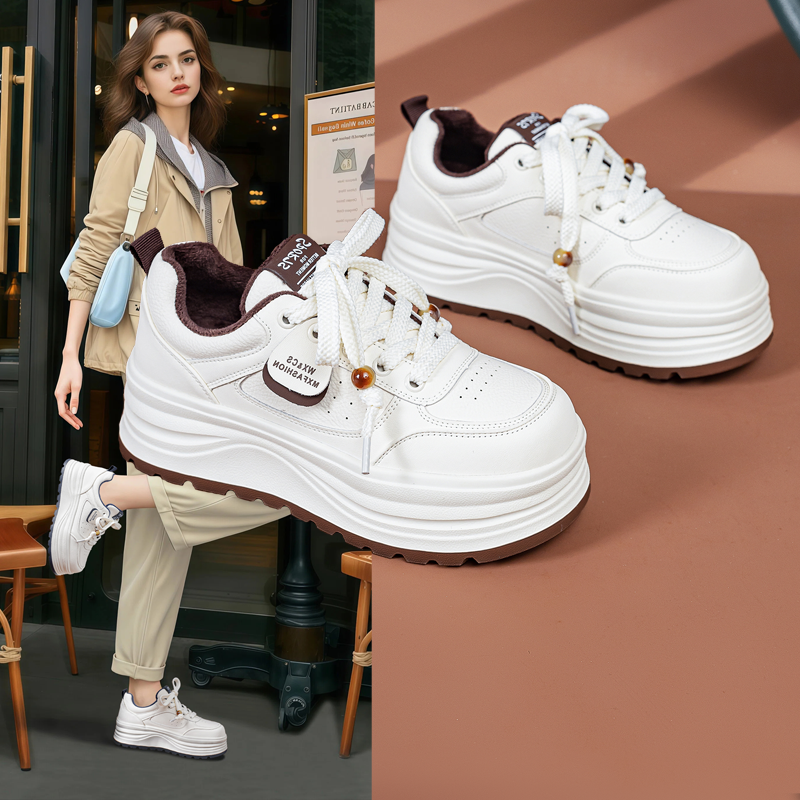 小白鞋女款2025新款冬季加绒板鞋厚底休闲大码女鞋41到43脚宽脚胖,女鞋,时尚休闲鞋,淘宝优惠券,粉丝福利购,淘宝优惠卷