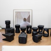 侘寂风实木碳化木墩根雕底座凳子装 凳 饰花架原木民宿边几角几换鞋