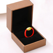 999 pure gold gold transfer beads ring female and male natal year red rope hand-woven ring small gold bead couple