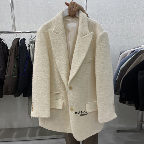 羊毛呢子春秋季宽松毛呢外套女