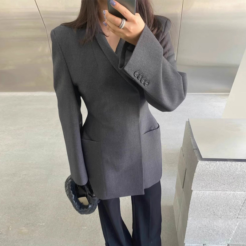 高级感西装外套女2025春季新款韩版气质沙漏廓形收腰显瘦西服上衣