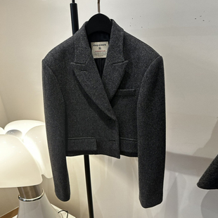 高级短款小个子毛呢外套女2024秋冬新款韩版宽松时尚加厚呢子大衣