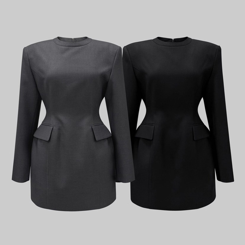 2026年春季新款时尚沙漏收腰显瘦套头西装外套女