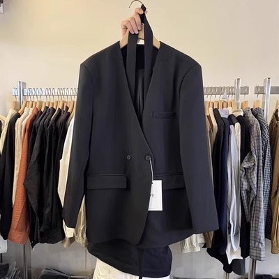 高级感飘带小西装外套女2026春秋新款韩版宽松时尚气质V领西服潮