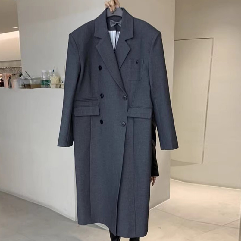 中长款西服风衣外套潮