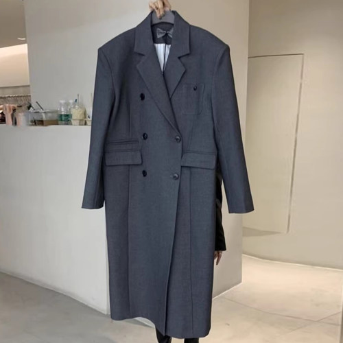 中长款西服风衣外套潮