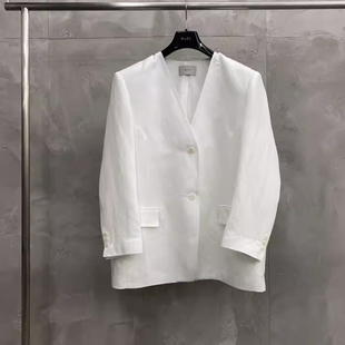 韩国高端亚麻西装外套女2025夏新款复古气质显瘦薄款棉麻西服上衣